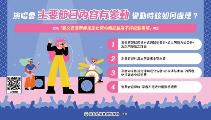 演唱會主要節目內容有變動時該如何處理