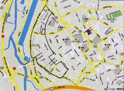 蘆洲灰磘市地重劃區範圍圖